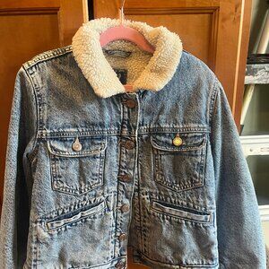 Kids Sherpa Lined Denim Jacket with Washwell Size XL/12